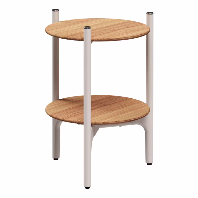 Gloster Grand Sail 15" Aluminum Side Table - Teak Top