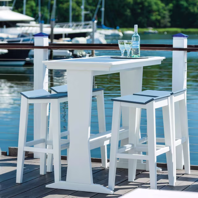 Seaside Casual SYM 50" Recycled Polymer Rectangular Bar Height Pub Table