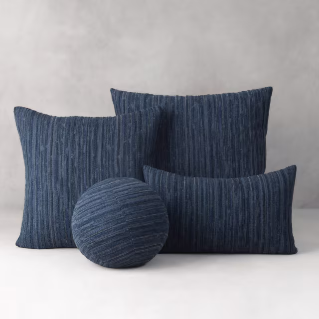 Elaine Smith 12" Luxe Stripe Indigo Orb Outdoor Pillow