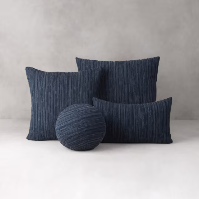 Elaine Smith 12" Luxe Stripe Indigo Orb Outdoor Pillow