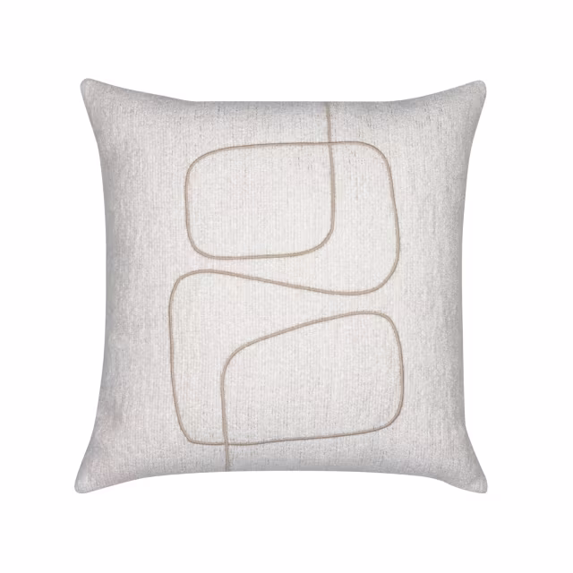 Elaine Smith 20" x 20" Linear Luxe Oyster Sunbrella Outdoor Pillow