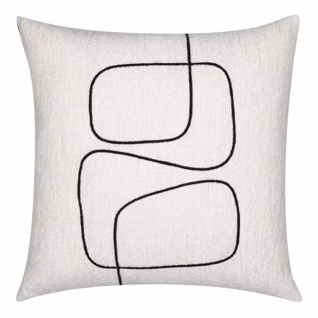 Elaine Smith 20" x 20" Linear Luxe Ebony Sunbrella Outdoor Pillow