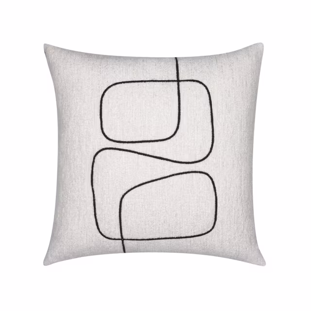 Elaine Smith 20" x 20" Linear Luxe Ebony Sunbrella Outdoor Pillow