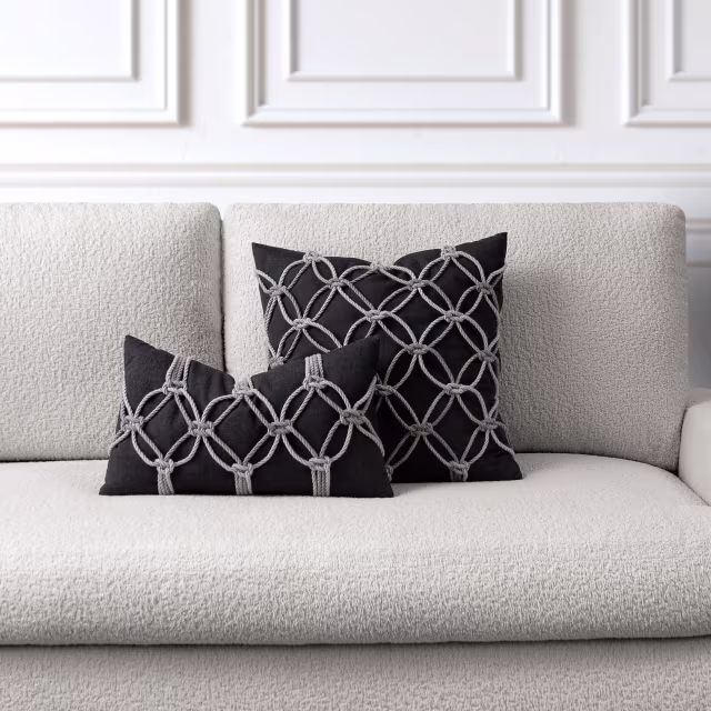 Elaine Smith 12" x 20" Carbon Rope Sunbrella Outdoor Pillow