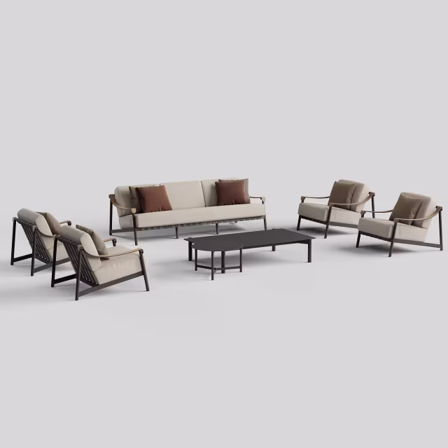 Danao Living Hudson 63" Aluminum Rectangular Coffee Table