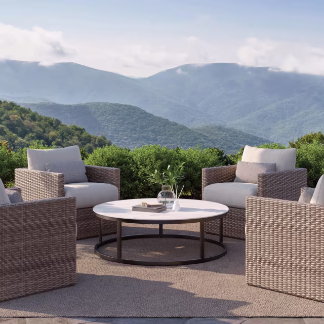 Lane Venture Glavin 42" Composite Stone Round Cocktail Table