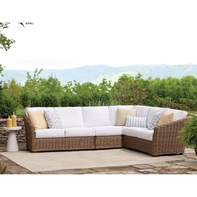 Lane Venture Tamandayu Wicker Left Arm Loveseat Outdoor Sectional Unit
