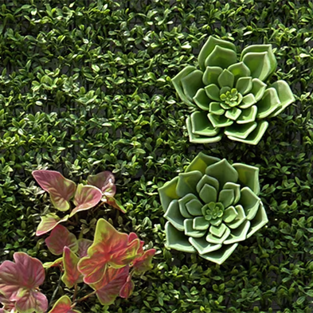 Enduraleaf Faux 4' x 8' Green Wallscape Kit - Tea Leaf, Ivy, Succulents