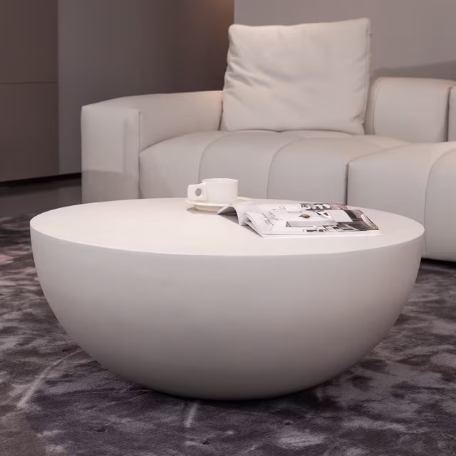 Elementi Home Chronos 34" GFRC Round Coffee Table