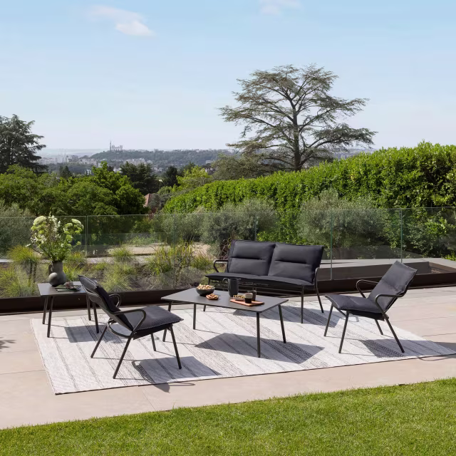 Lafuma Mobilier Vence BeComfort Low Steel Lounge Armchair - Set of 2