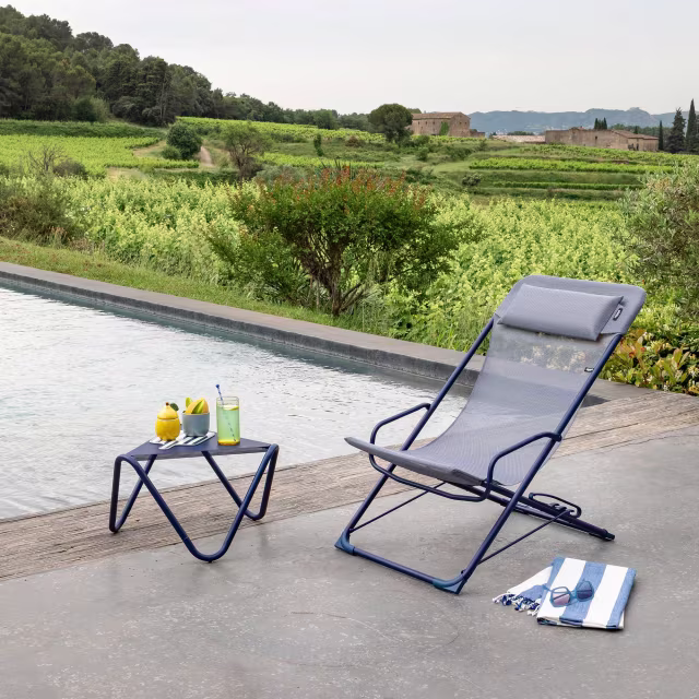 Lafuma Mobilier Transaswing Colorblock Sling Foldable Rocking Chair