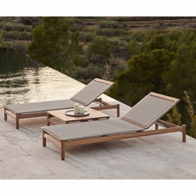 Danao Living Montauk Woven/Teak Chaise Lounge