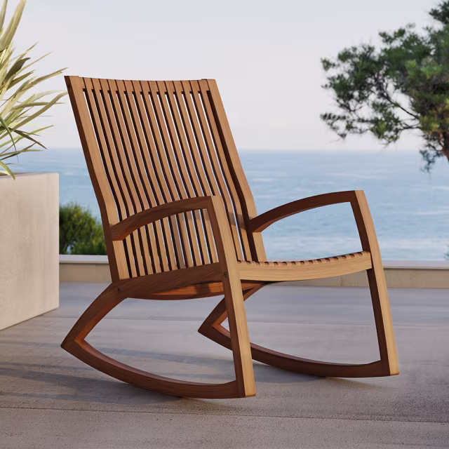 Jensen Outdoor Innova Sway Ipe Wood Rocking Chair