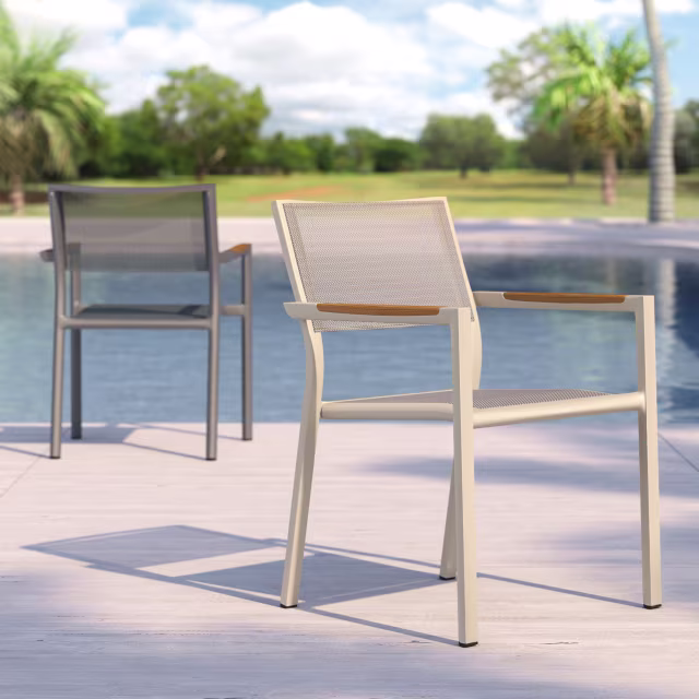 Jensen Outdoor Breeze Stacking Sling Dining Armchair