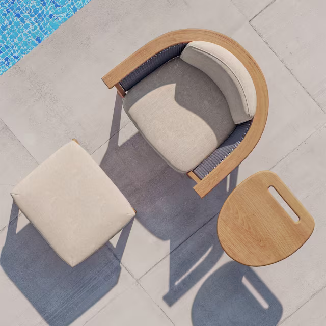Jensen Outdoor Soleo Teak Ottoman
