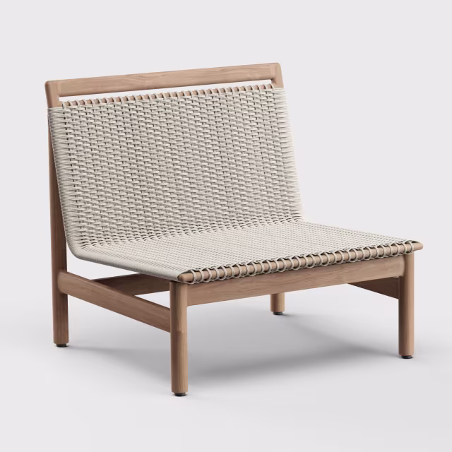 Danao Living Montauk Armless Woven/Teak Lounge Chair
