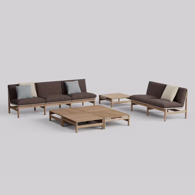 Danao Living Montauk Armless Woven/Teak Loveseat