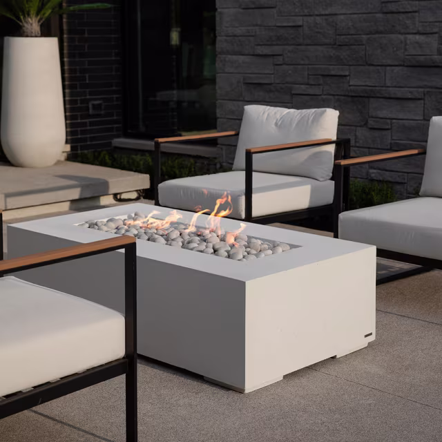 DEKKO Fire Pits Sonoma 56" Rectangular Concrete Gas Fire Pit