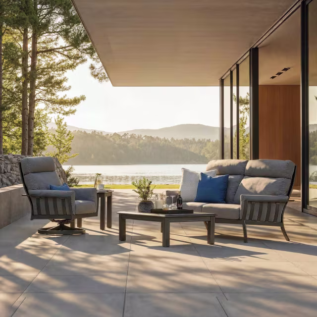 Lane Venture Smith Lake Luxe Aluminum Loveseat