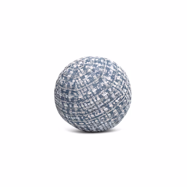 12" Channel Bleu Orb Outdoor Pillow