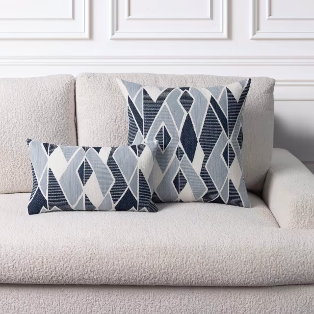 Elaine Smith 20" x 12" Facet Lapis Outdoor Pillow