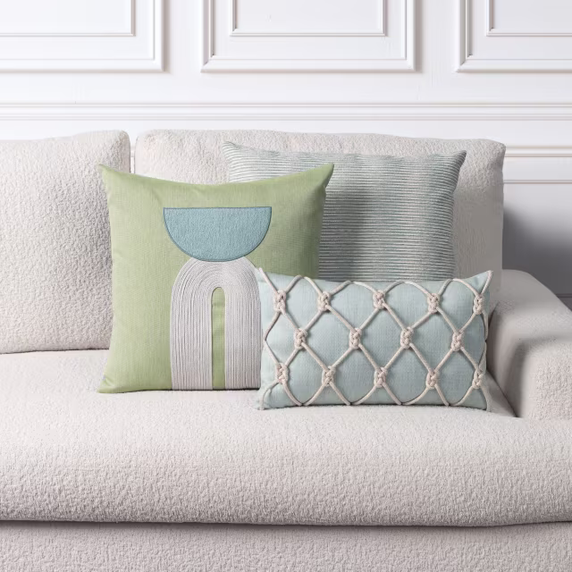 Elaine Smith 20" x 12" Latticework Opal Outdoor Pillow