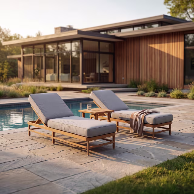 Woodard Brit Aluminum Chaise Lounge