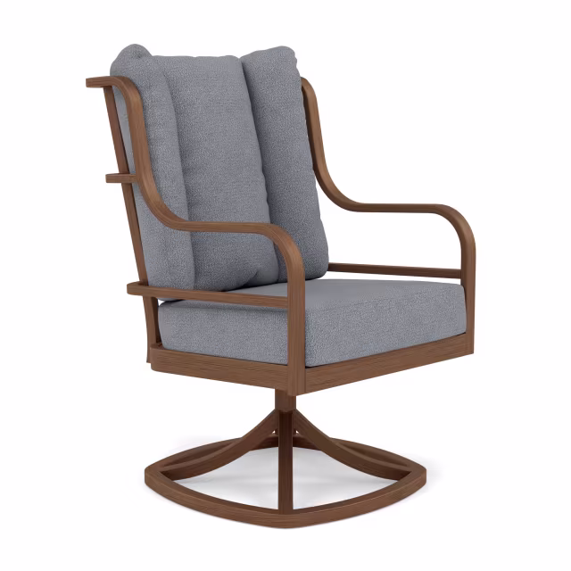 Woodard Brit Aluminum Swivel Dining Armchair