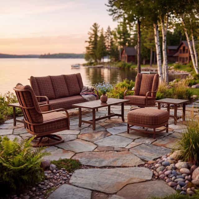 Woodard Brit Aluminum Swivel Lounge Chair