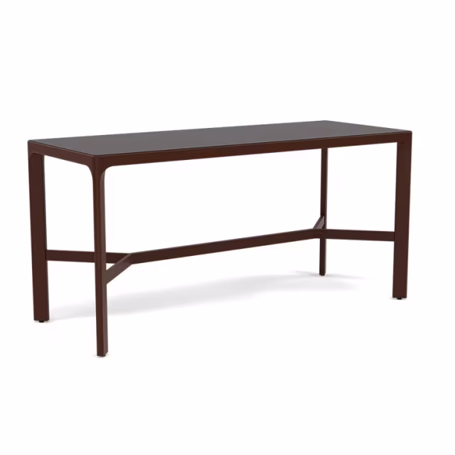 Woodard Profile 72" Aluminum Rectangular Counter Table - Stone Top