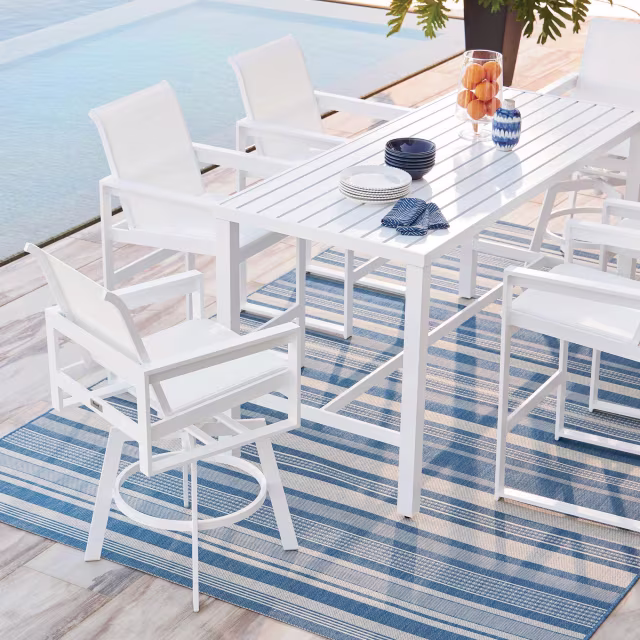 Lane Venture Bonavista 84" Aluminum Rectangular Bar Table