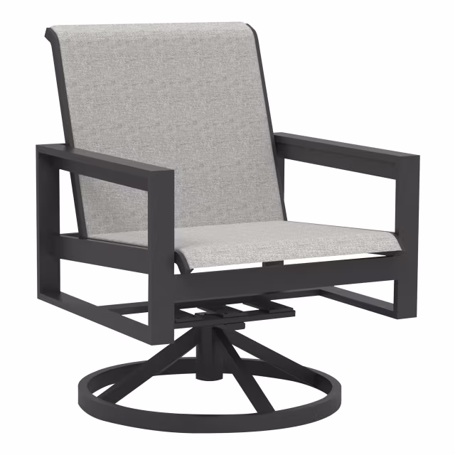 Lane Venture Bonavista Sling Swivel Dining Armchair with Track Arm