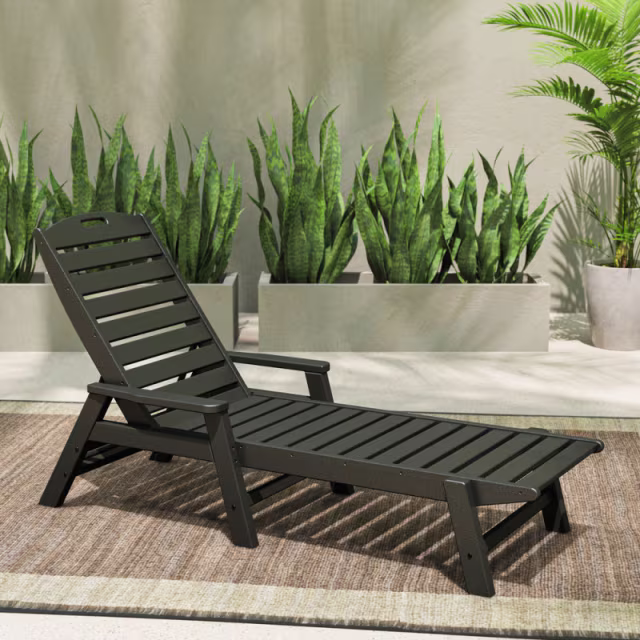 Polywood Nautical Chaise Lounge with Arms