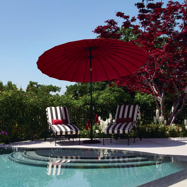 Treasure Garden Shanghai Collar Tilt 10' Round Aluminum Market Patio Umbrella