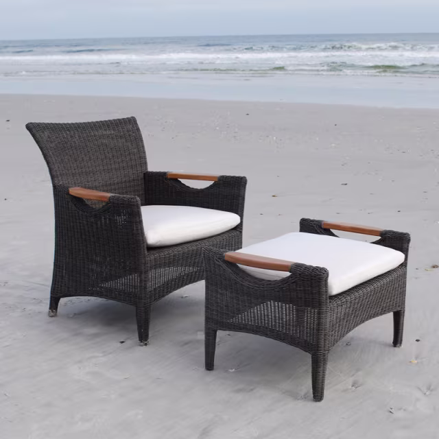Kingsley Bate Culebra Woven Club Ottoman