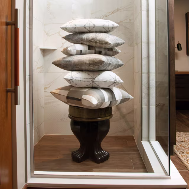 Elaine Smith 22" x 22" Strata Grigio Sunbrella Outdoor Pillow