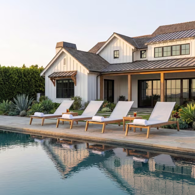 POVL Outdoor Menlo Stacking Sling Chaise Lounge