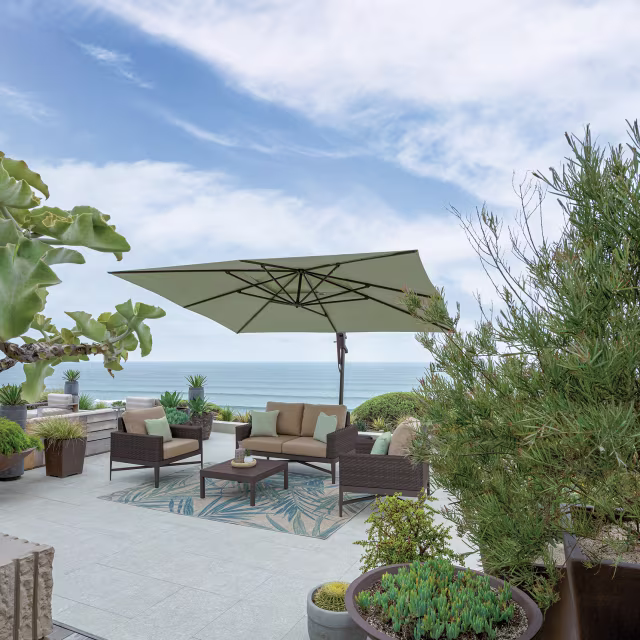 Treasure Garden AKZ PLUS 10' x 13' Rectangular Aluminum Cantilever Patio Umbrella