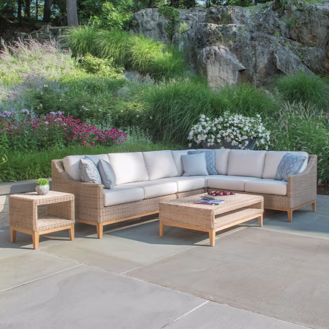 Kingsley Bate Frances Left Arm Facing Woven Settee Outdoor Sectional Unit