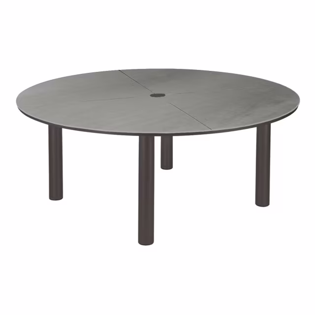 Barlow Tyrie Equinox 71" Steel Round Dining Table - Ceramic Top