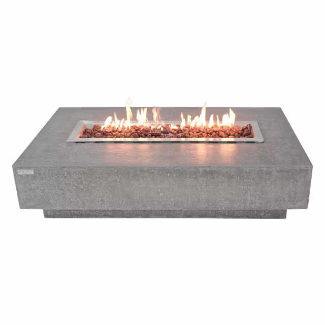 Elementi Hampton 56" Rectangular Concrete Gas Fire Table