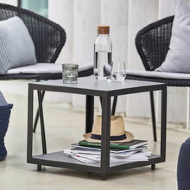 Cane-line Level 19" Square Side Table - Ceramic Top