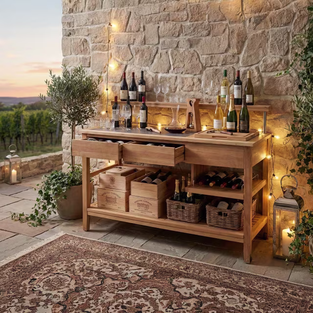 POVL Outdoor Calera 59" Teak Rectangular Buffet Table