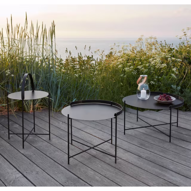 Houe Edge 30" Steel Round Tray Table