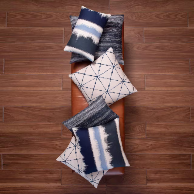 Elaine Smith 19" x 12" Murmur Midnight Lumbar Sunbrella Outdoor Pillow