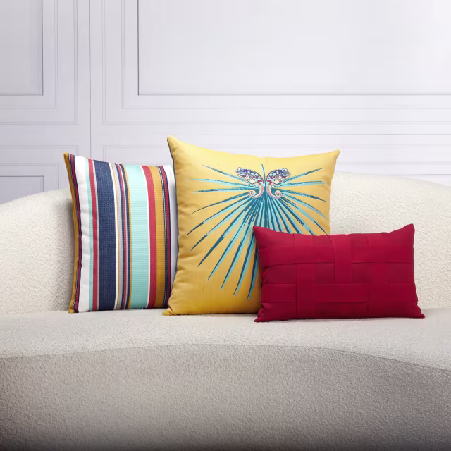 Elaine Smith 22" x 22" Chameleon Lagoon Sunbrella Outdoor Pillow