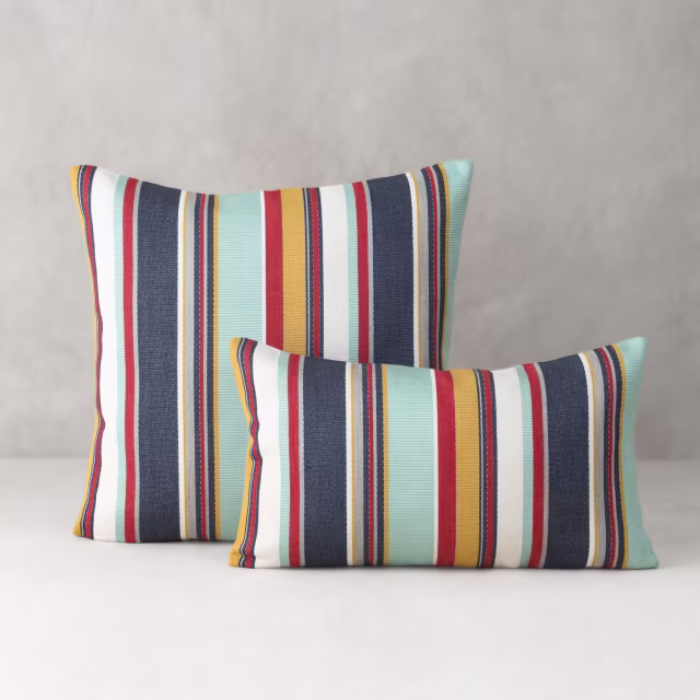 Elaine Smith 20" x 20" Sicily Stripe Sunbrella Outdoor Pillow