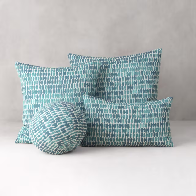 Elaine Smith 20" x 20" Thumbprint Aruba Sunbrella Outdoor Pillow