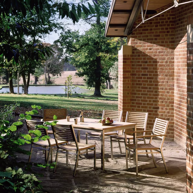 Barlow Tyrie Equinox Stacking Teak Dining Side Chair