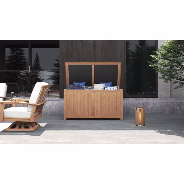 POVL Outdoor 60" Teak Outdoor Storage Box